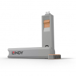 Moodulid ja transiiverid LINDY  USB PORT TYPE-C BLOCKER 4PACK/ORANGE 40428