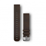 Rihm Garmin Quick Release Bands (20 mm) Dark brown leather, silver hardware