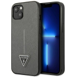 Tagakaaned Guess  Guess GUHCP13SPSATLG iPhone 13 mini 5,4 "silver / silver hardcase SaffianoTriangle Logo