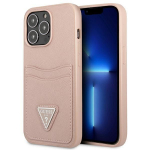 Tagakaaned Guess  Guess GUHCP13LPSATPP iPhone 13 Pro / 13 6.1 "pink / pink hardcase SaffianoTriangle Logo Cardslot