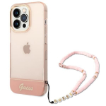 Tagakaaned Guess  Guess GUHCP14XHGCOHP iPhone 14 Pro Max 6.7" pink/pink hardcase Translucent Pearl Strap