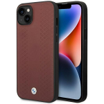 Tagakaaned BMW Case BMW BMHCP14S22RFGR iPhone 14 6.1" Burgundy/burgundy Leather Diamond Pattern