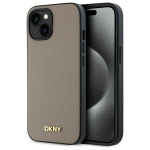 Muud kaubad DKNY  DKNY Grained Metal Logo MagSafe iPhone 15 Case - Beige