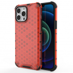Tagakaaned Hurtel  Honeycomb Case armor cover with TPU Bumper for iPhone 13 Pro Max red