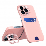 Tagakaaned Hurtel - Leather Stand Case for Samsung Galaxy S23 Ultra Cover Card Wallet with Stand Pink
