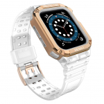 Tagakaaned Hurtel  Protect Strap Band for Apple Watch 38/40/41mm Armored Case Strap - Transparent, Rose Gold