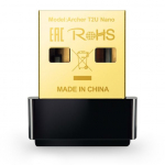 Kaabel TP-Link Dual Band USB 2.0 Adapter Archer T2U Nano 2.4GHz/5GHz, 802.11ac, 200+433 Mbps