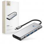 Muud kaubad Tech-Protect  Tech-Protect HB04 HUB Adapter 9in1 USB-C + USB2.0 + USB3.0 + HDMI 4K 60Hz + SD / TF + PD100W + AV3.5 - gray