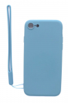 Tagakaaned Evelatus Apple iPhone 7/8 Soft Touch Silicone Case with Strap Blue