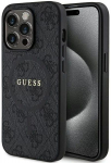 Tagakaaned Guess Apple iPhone 15 Pro 4G Collection Leather Metal Logo MagSafe Black