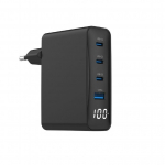 Laadijad ja juhtmed Gembird CHARGER USB 100W 4PORT GAN/TA-UC-PDQC100LCD-01-BK
