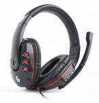 Juhtmevabad k&otilde;rvaklapid Gembird Glossy Black, Gaming headset with volume control, Built-in microphone, 3.5 mm