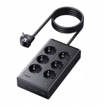 Jungikliai ir lizdai Ugreen  UGREEN S622 Power Strip 6xAC + 3xUSB + USB-C GaN 1.5m (Black)