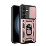 Tagakaaned Hurtel Hybrid Armor Camshield with Stand and Camera Cover for Samsung Galaxy A56 - Pink