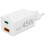 Adaptrid Hama Mini Adapter 45W GaN USB-C + USB-A White