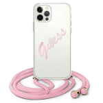 Tagakaaned Guess  Guess GUHCP12MCRTVSPI iPhone 12/12 Pro 6.1" pink/pink hardcase Script Vintage