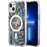 Tagakaaned Guess  Guess Leopard MagSafe case for iPhone 14 - blue