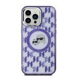 Muu telefoni lisavarustus Karl Lagerfeld  Karl Lagerfeld IML Monogram Karl & Choupette Head MagSafe iPhone 15 Case - Purple