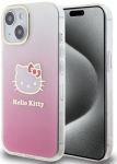 Tagakaaned Hello Kitty Apple iPhone 15 6.1 hardcase IML Gradient Electrop Kitty Head Pink