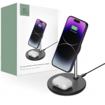 Adaptrid Tech-Protect Tech-Protect QI15W-A21 MagSafe 15W inductive charger with 2in1 smartphone/headphone stand - black