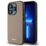 Tagakaaned DKNY  DKNY Grained Metal Logo MagSafe iPhone 15 Pro Max Case - Beige