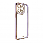 Tagakaaned Hurtel  Fashion Case for iPhone 12 Pro Gold Frame Gel Cover Purple