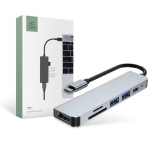 Muu arvutitarvik Tech-Protect HUB Tech-Protect V4 6in1 USB-C - USB-A 3.0 / USB-A 2.0 / USB-C / HDMI / micro SD / TF / SD card reader - gray