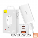 Adaptrid Baseus Wall charger Baseus GaN5 Pro 2xUSB-C + USB, 65W (white)