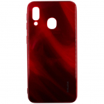 Tagakaaned Evelatus Samsung Galaxy A40 Water Ripple Full Color Electroplating Tempered Glass Case Red