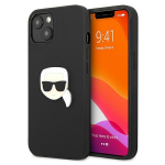 Tagakaaned Karl Lagerfeld  Karl Lagerfeld Leather Ikonik Karl's Head Metal Case for iPhone 13 mini - Black