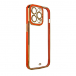 Tagakaaned Hurtel  Fashion Case for iPhone 13 Pro Gold Frame Gel Cover Red