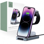 Adaptrid Tech-Protect  Tech-Protect QI15W-A26 Inductive Charger 15W 3in1 for Smartphone / Headphones / Apple Watch - Black