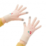 Jalgratta tarvik Hurtel  Women's winter telephone gloves with a snowman and a Christmas tree - beige