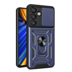 Muud kaubad Hurtel Hybrid Armor Camshield with Camera Cover and Metal Ring for Samsung Galaxy S25+ - Blue