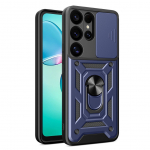 Muud kaubad Hurtel Hybrid Armor Camshield with Camera Cover and Metal Ring for Samsung Galaxy S25 Ultra - Blue