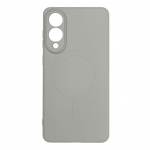 Tagakaaned Hurtel  Liquid Silicone Case with MagSafe for Samsung Galaxy S25 Edge - Gray