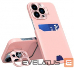 Tagakaaned iLike Apple iPhone 14 Pro Leather Stand Case Card Wallet Cover with Stand Pink