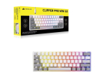 Arvuti klaviatuur Corsair  CLIPPER PRO MINI 60 Hall Effect Gaming Keyboard, Backlit RGB LED,  MGX Core, White , PBT DS Keycaps