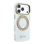 Tagakaaned Guess Apple iPhone 18 Pro HC MagSafe IML Ring Stand 360 Script Metal Logo Transparent