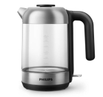 Veekeetja Philips  PHILIPS Tējkanna 1.7 l  stikla  melna/sudraba HD9339/80
