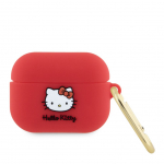 Korpus k&otilde;rvaklappidele Hello Kitty Apple Airpods Pro cover Silicone 3D Kitty Head Red