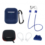 Tagakaaned Hurtel - Set of AirPods 2 / AirPods 1 silicone case + case / ear hook / neck strap / watch strap holder / carabiner - pink