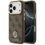 Tagakaaned Guess Apple iPhone 17 Pro Silicone Case with MagSafe Strass Logo Brown