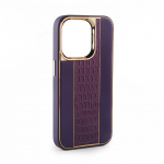 Tagakaaned iLike Apple iPhone 15 Leather Case Customized Plum