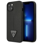 Tagakaaned Guess  Guess GUHCP13SPSATLK iPhone 13 mini 5,4 "black / black hardcase SaffianoTriangle Logo