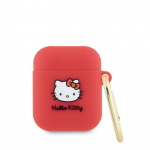 Korpus k&otilde;rvaklappidele Hello Kitty Apple Airpods 1/2 cover Silicone 3D Kitty Head Red