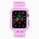 Tagakaaned Hurtel  Silicone Band Strap Bracelet Case Strap Light Set for Apple Watch 40mm - Red