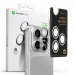 Kaitseklaasid AmazingThing  AmazingThing AR Aluminum 3 Lens Glass with Camera Lens Frame for iPhone 16 Pro / 16 Pro Max - Silver