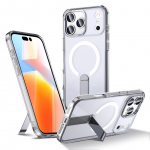 Tagakaaned Hurtel  Hybrid Armor X Case for Samsung Galaxy S25 FE with Stand Compatible with MagSafe - Transparent