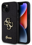 Tagakaaned Guess Apple iPhone 15 Fixed Glitter 4G Metal Logo Case Black